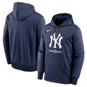 Men\'s New York Yankees Navy 2024 Postseason Collection Therma Pullover Hoodie