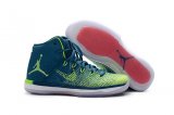 Wholesale Cheap Womens Air Jordan 31 Retro Shoes Blue/Green-White