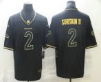 Wholesale Cheap Men's Denver Broncos #2 Patrick Surtain II Black 100th Season Golden Edition Jersey