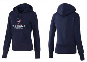 Wholesale Cheap Women\'s Houston Texans Authentic Logo Pullover Hoodie Blue