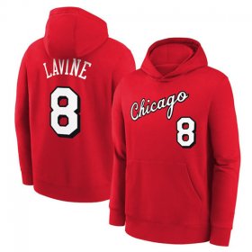 Wholesale Cheap Men\'s Chicago Bulls #8 Zach lavine Red Pullover Hoodie