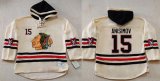 Wholesale Cheap Blackhawks #15 Artem Anisimov Cream Heavyweight Pullover Hoodie Stitched NHL Jersey