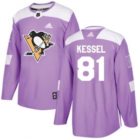 Wholesale Cheap Adidas Penguins #81 Phil Kessel Purple Authentic Fights Cancer Stitched NHL Jersey