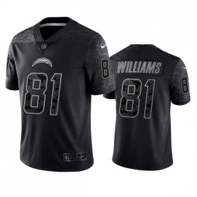 Wholesale Cheap Men\'s Los Angeles Chargers #81 Mike Williams Black Reflective Limited Stitched Football Jersey