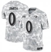 Cheap Men's Baltimore Ravens #0 Roquan Smith 2024 F.U.S.E. Arctic Camo Salute to Service Limited Football Stitched Jersey