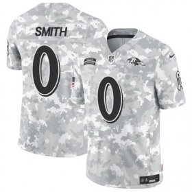 Cheap Men\'s Baltimore Ravens #0 Roquan Smith 2024 F.U.S.E. Arctic Camo Salute to Service Limited Football Stitched Jersey