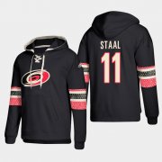 Wholesale Cheap Carolina Hurricanes #11 Jordan Staal Black adidas Lace-Up Pullover Hoodie