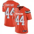 Wholesale Cheap Nike Browns #44 Sione Takitaki Orange Alternate Men's Stitched NFL Vapor Untouchable Limited Jersey