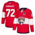 Cheap Men's Florida Panthers #72 Sergei Bobrovsky Red Home 2024 Stanley Cup Champions Stitched Jersey