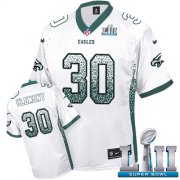 Wholesale Cheap Nike Eagles #30 Corey Clement White Super Bowl LII Men's Stitched NFL Elite Drift Fashion Jersey