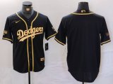 Cheap Men's Los Angeles Dodgers Blank Black Gold World Series Champions Cool Base Stitched Jersey