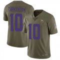 Wholesale Cheap Nike Vikings #10 Fran Tarkenton Olive Men's Stitched NFL Limited 2017 Salute to Service Jersey