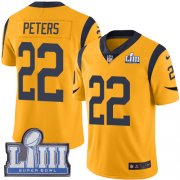 Wholesale Cheap Nike Rams #22 Marcus Peters Gold Super Bowl LIII Bound Youth Stitched NFL Limited Rush Jersey