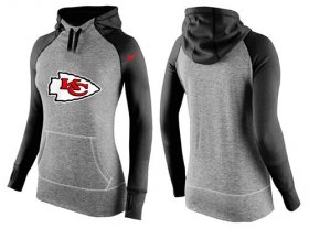 Wholesale Cheap Women\'s Nike Kansas City Chiefs Performance Hoodie Grey & Black