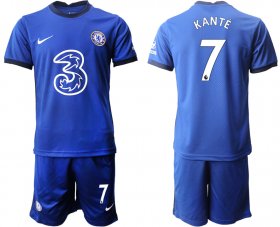 Wholesale Cheap Men 2020-2021 club Chelsea home 7 blue Soccer Jerseys