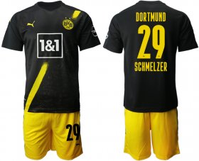 Wholesale Cheap Men 2020-2021 club Dortmund away 29 black Soccer Jerseys