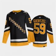 Wholesale Cheap Men's Pittsburgh Penguins #59 Jake Guentzel Black 2021-2022 Stitched Jersey