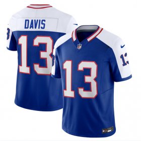 Wholesale Cheap Men\'s Buffalo Bills #13 Gabe Davis Blue White 2023 F.U.S.E. Throwback Vapor Untouchable Limited Football Stitched Jersey