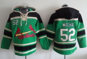 Wholesale Cheap Cardinals #52 Michael Wacha Green Sawyer Hooded Sweatshirt MLB Hoodie