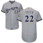 Wholesale Cheap Brewers #22 Christian Yelich Grey Flexbase Authentic Collection Stitched MLB Jersey