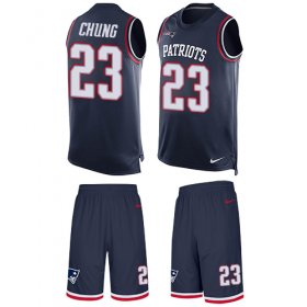 Wholesale Cheap Nike Patriots #23 Patrick Chung Navy Blue Team Color Men\'s Stitched NFL Limited Tank Top Suit Jersey