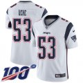 Wholesale Cheap Nike Patriots #53 Josh Uche White Men's Stitched NFL 100th Season Vapor Untouchable Limited Jersey