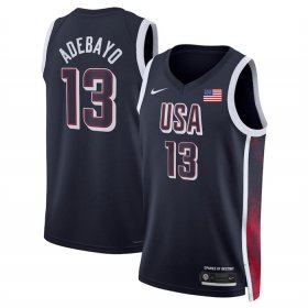 Cheap Men\'s USA Basketball #13 Bam Adebayo Navy 2024 Swingman Stitched Jersey