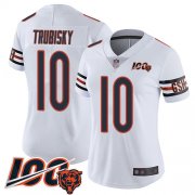 Wholesale Cheap Nike Bears #10 Mitchell Trubisky White Women's Stitched NFL 100th Season Vapor Limited Jersey