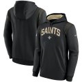 Wholesale Cheap Men's New Orleans Saints Black Sideline Stack Performance Pullover Hoodie 002