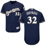 Wholesale Cheap Brewers #32 Jeremy Jeffress Navy Blue Flexbase Authentic Collection Stitched MLB Jersey