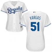 Wholesale Cheap Royals #51 Jason Vargas White Home Women's Stitched MLB Jersey