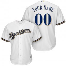 Wholesale Cheap Milwaukee Brewers Majestic Cool Base Custom Jersey White