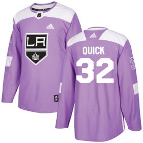 Wholesale Cheap Adidas Kings #32 Jonathan Quick Purple Authentic Fights Cancer Stitched NHL Jersey