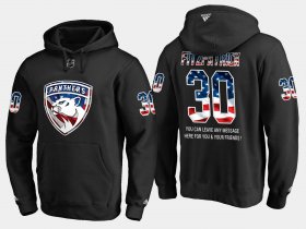 Wholesale Cheap Panthers #30 Mark Fitzpatrick NHL Banner Wave Usa Flag Black Hoodie