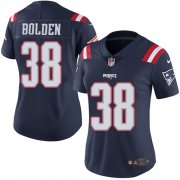 Wholesale Cheap Nike Patriots #38 Brandon Bolden Navy Blue Women's Stitched NFL Limited Rush Jersey