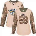 Wholesale Cheap Adidas Predators #59 Roman Josi Camo Authentic 2017 Veterans Day Women's Stitched NHL Jersey