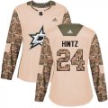 Cheap Adidas Stars #24 Roope Hintz Camo Authentic 2017 Veterans Day Women's Stitched NHL Jersey