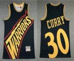 Wholesale Cheap Men's Golden State Warriors #30 Stephen Curry Black Big Face Mitchell Ness Hardwood Classics Soul Swingman Throwback Jersey