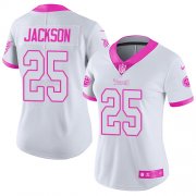 Wholesale Cheap Nike Titans #25 Adoree' Jackson White/Pink Women's Stitched NFL Limited Rush Fashion Jersey