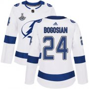 Cheap Adidas Lightning #24 Zach Bogosian White Road Authentic Women's 2020 Stanley Cup Champions Stitched NHL Jersey