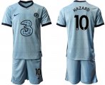 Wholesale Cheap Men 2020-2021 club Chelsea away Light blue 10 Soccer Jerseys