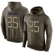 Wholesale Cheap NFL Men's Nike Cincinnati Bengals #25 Giovani Bernard Stitched Green Olive Salute To Service KO Performance Hoodie