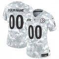 Cheap Women's Pittsburgh Steelers Active Player Custom 2024 F.U.S.E Arctic Camo Salute To Service Limited Stitched Football Jersey(Run Small)