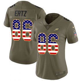 Wholesale Cheap Nike Eagles #86 Zach Ertz Olive/USA Flag Women\'s Stitched NFL Limited 2017 Salute to Service Jersey