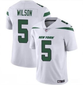 Cheap Men\'s New York Jets #5 Garrett Wilson White Vapor Untouchable Limited Football Stitched Jersey