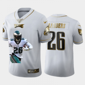 Cheap Philadelphia Eagles #26 Miles Sanders Nike Team Hero 3 Vapor Limited NFL 100 Jersey White Golden