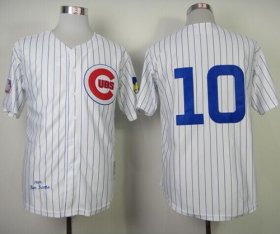 Wholesale Cheap Mitchell and Ness 1969 Cubs #10 Ron Santo White Throwback Stitched MLB Jersey