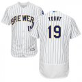 Wholesale Cheap Brewers #19 Robin Yount White Strip Flexbase Authentic Collection Stitched MLB Jersey