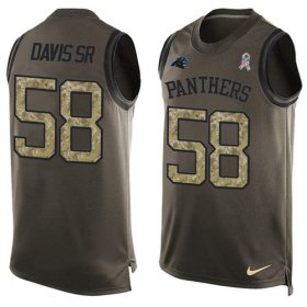 Wholesale Cheap Nike Panthers #58 Thomas Davis Sr Green Men\'s Stitched NFL Limited Salute To Service Tank Top Jersey