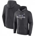 Cheap Men's Baltimore Ravens Heather Charcoal 2023 Playoffs Fleece Pullover Hoodie